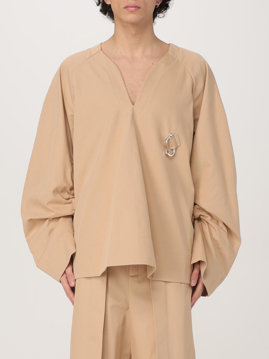 Jw Anderson Oversized Cotton Shirt In Beige