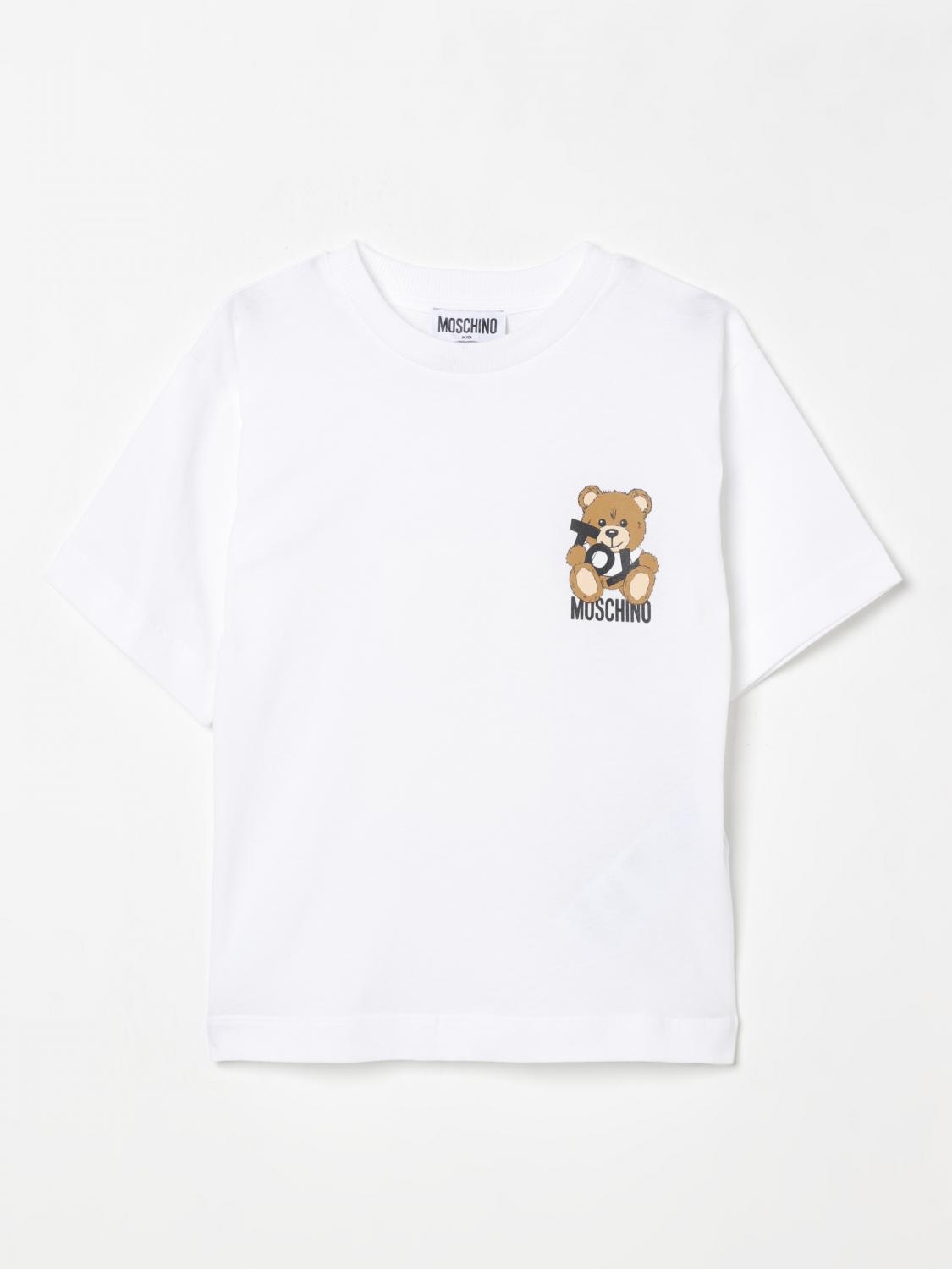 Moschino White T-shirt For Kids With Teddy Bear In White
