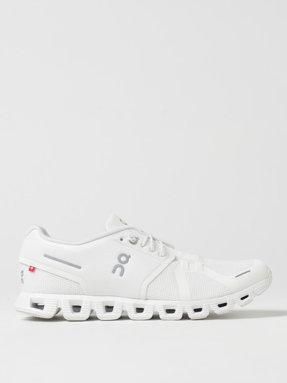 On Running Mesh Upper Flat Sole Sneakers In White