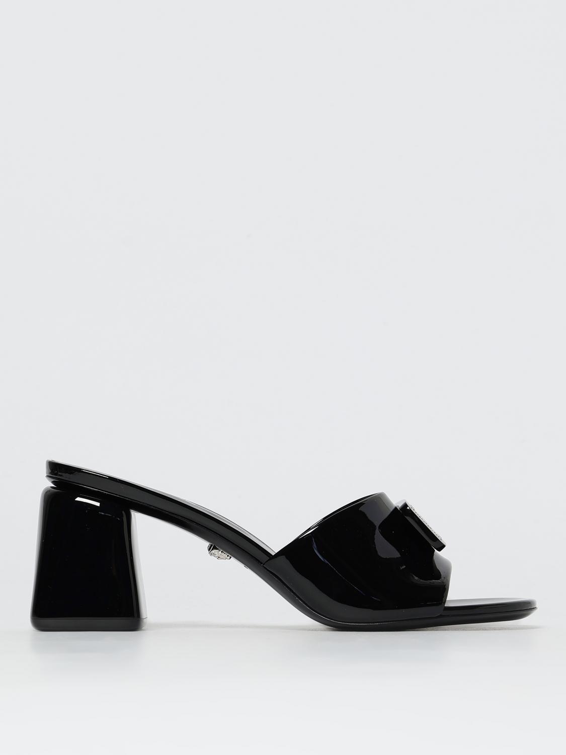 VERSACE VERSACE Heeled Sandal Woman color Black　VERSACE ヒール サンダル ウィメンズ カラー ブラック