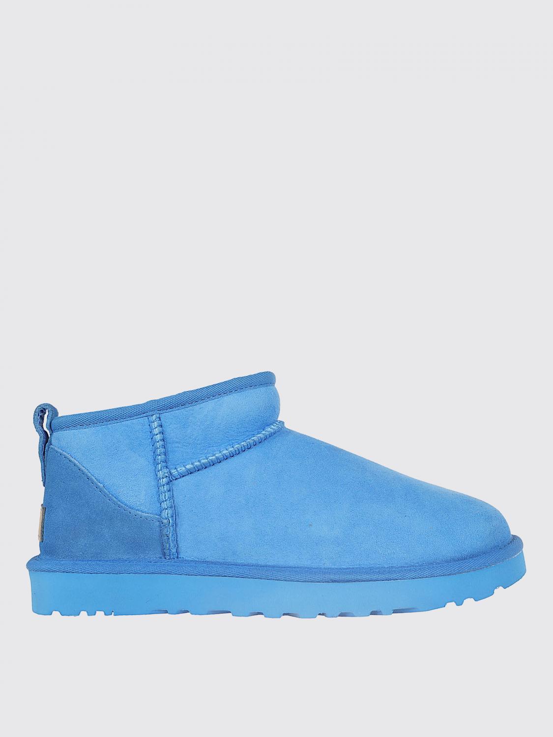 Ugg Classic Ultra Mini Suede Ankle Boots In Blue