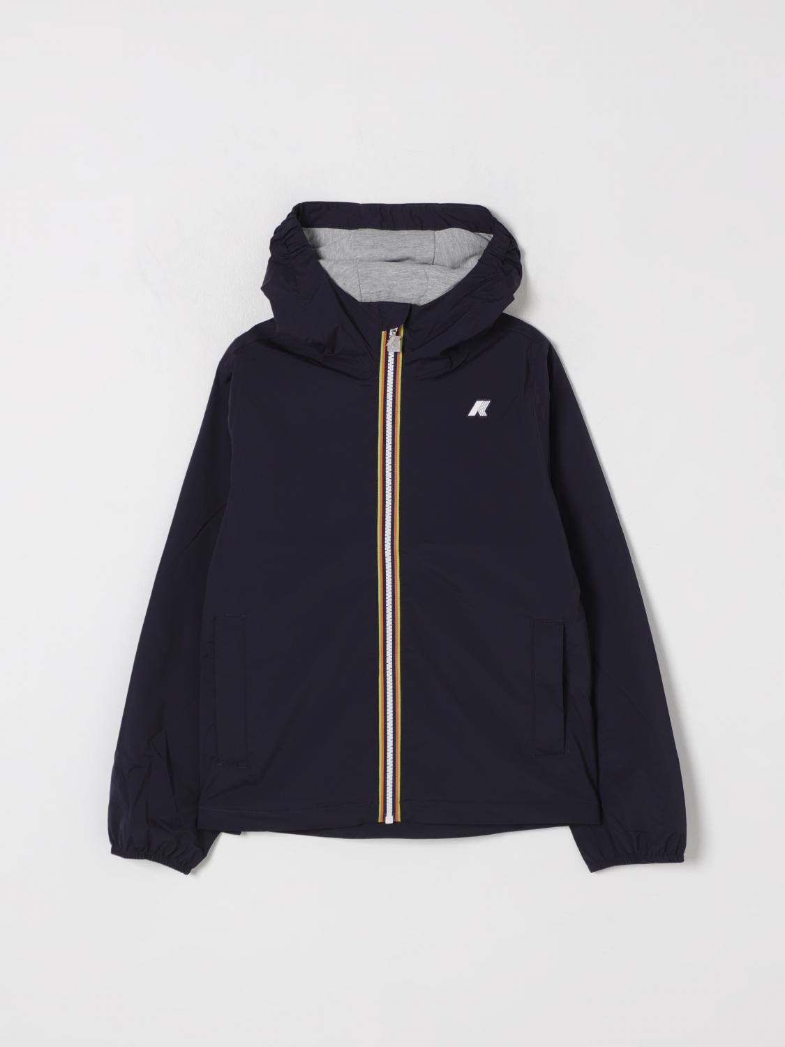 K-way Jacket Kids Color Gnawed Blue In Navy