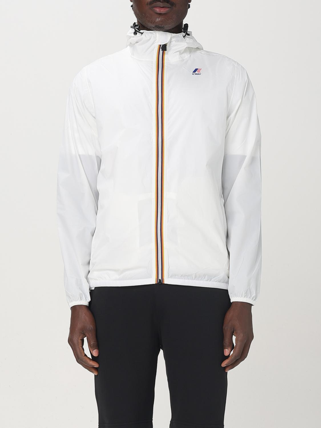 K-way Hooded Zipper Casual Jacket In White