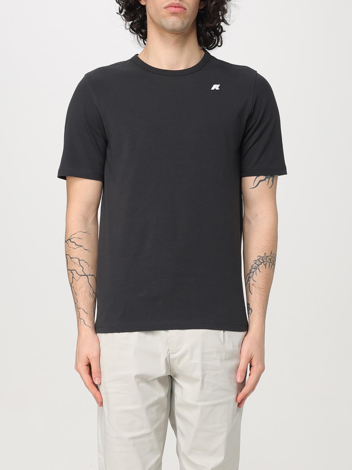 K-way T-shirt With Logo In Technical Fabric In Black