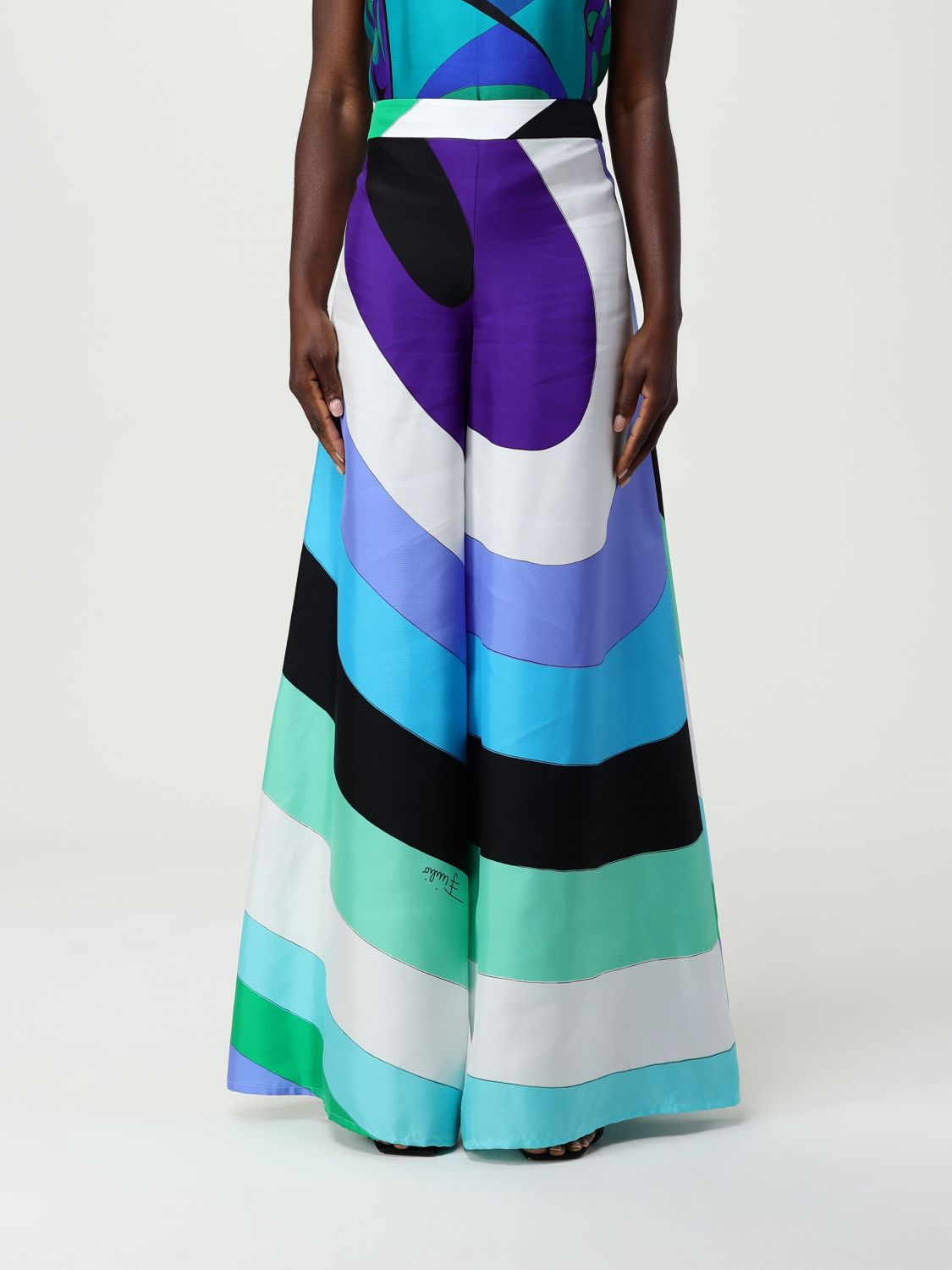 Pucci Iris Macro Trousers Clothing