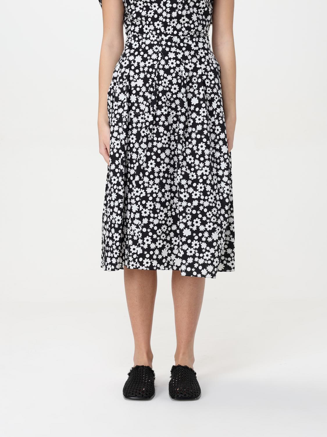 Marni Floral Print Midi Dress In Black