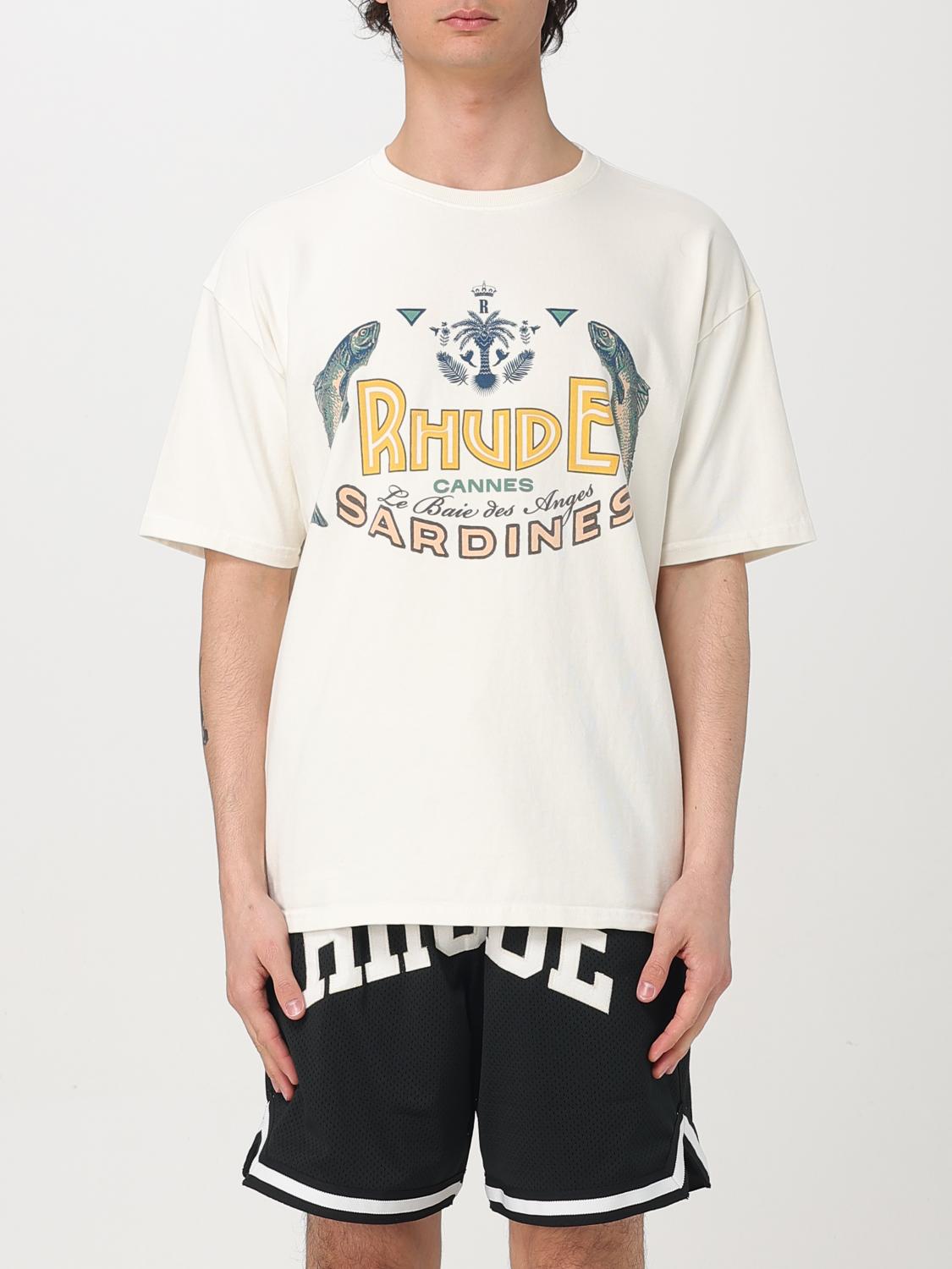 Rhude Cotton Logo Sardines T-shirt In White