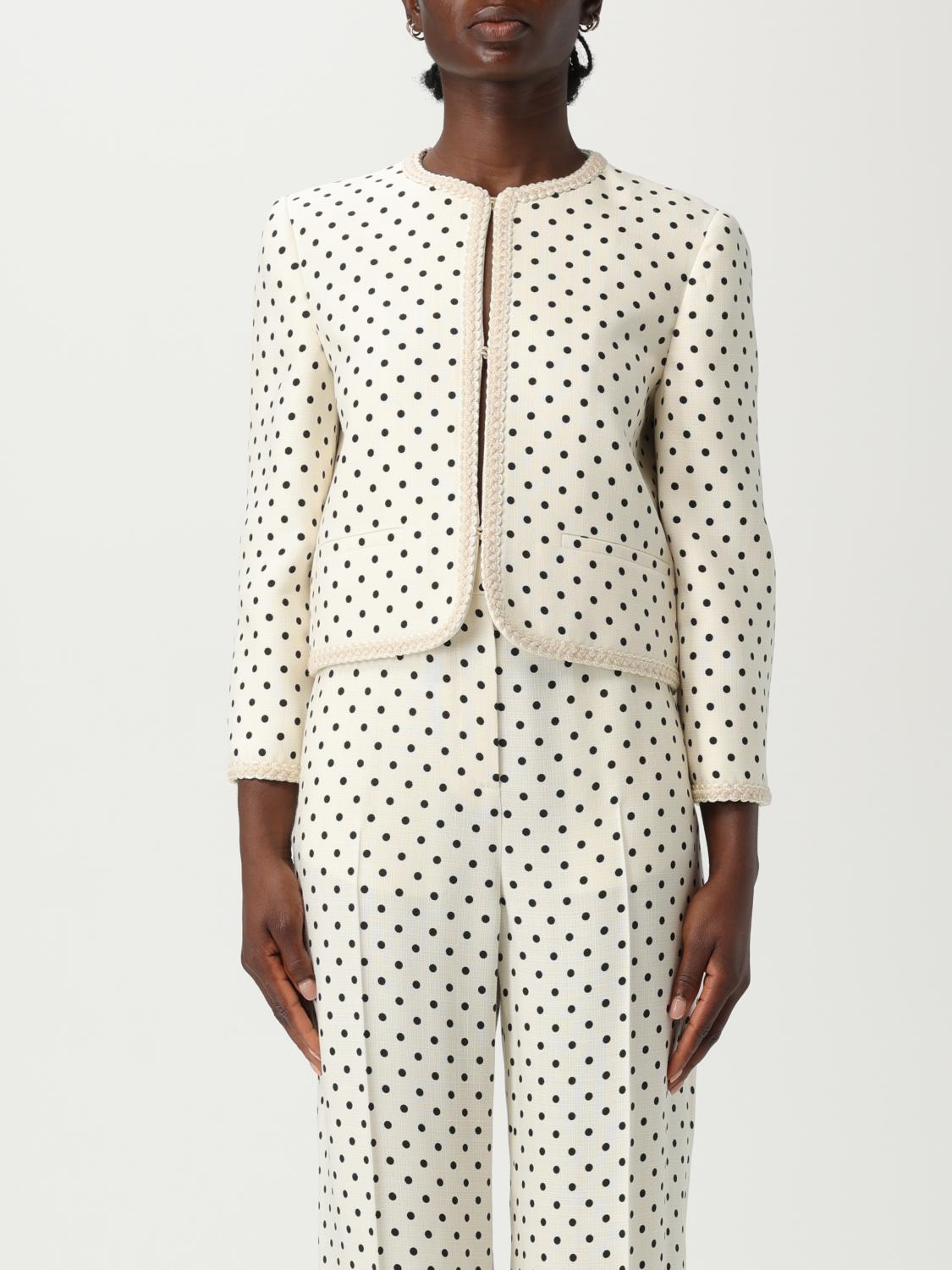 Valentino Supergran Polka Dot Printed Blazer In White