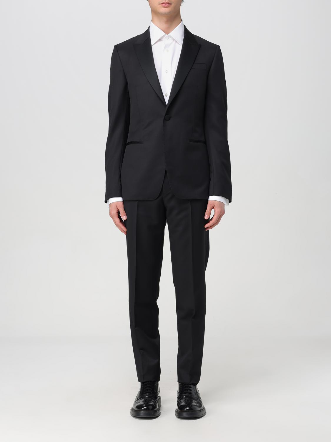 Zegna Long-sleeved Suit In Black