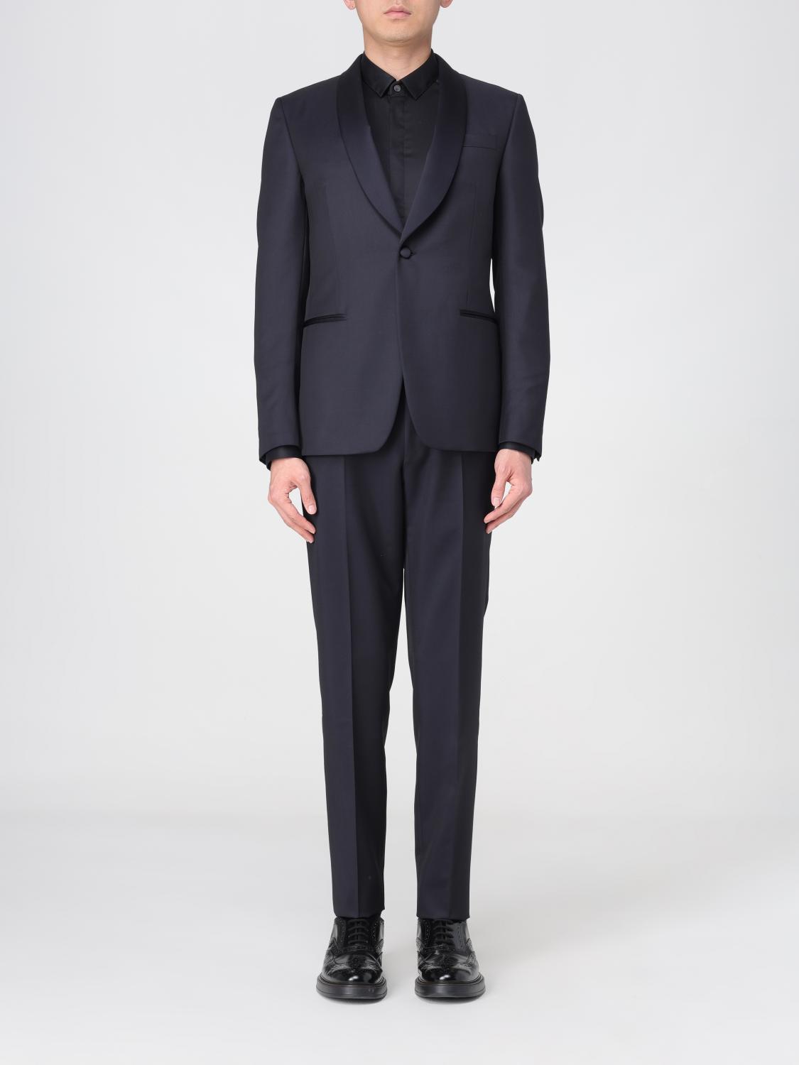 Zegna Suit  Men Color Navy In Navy