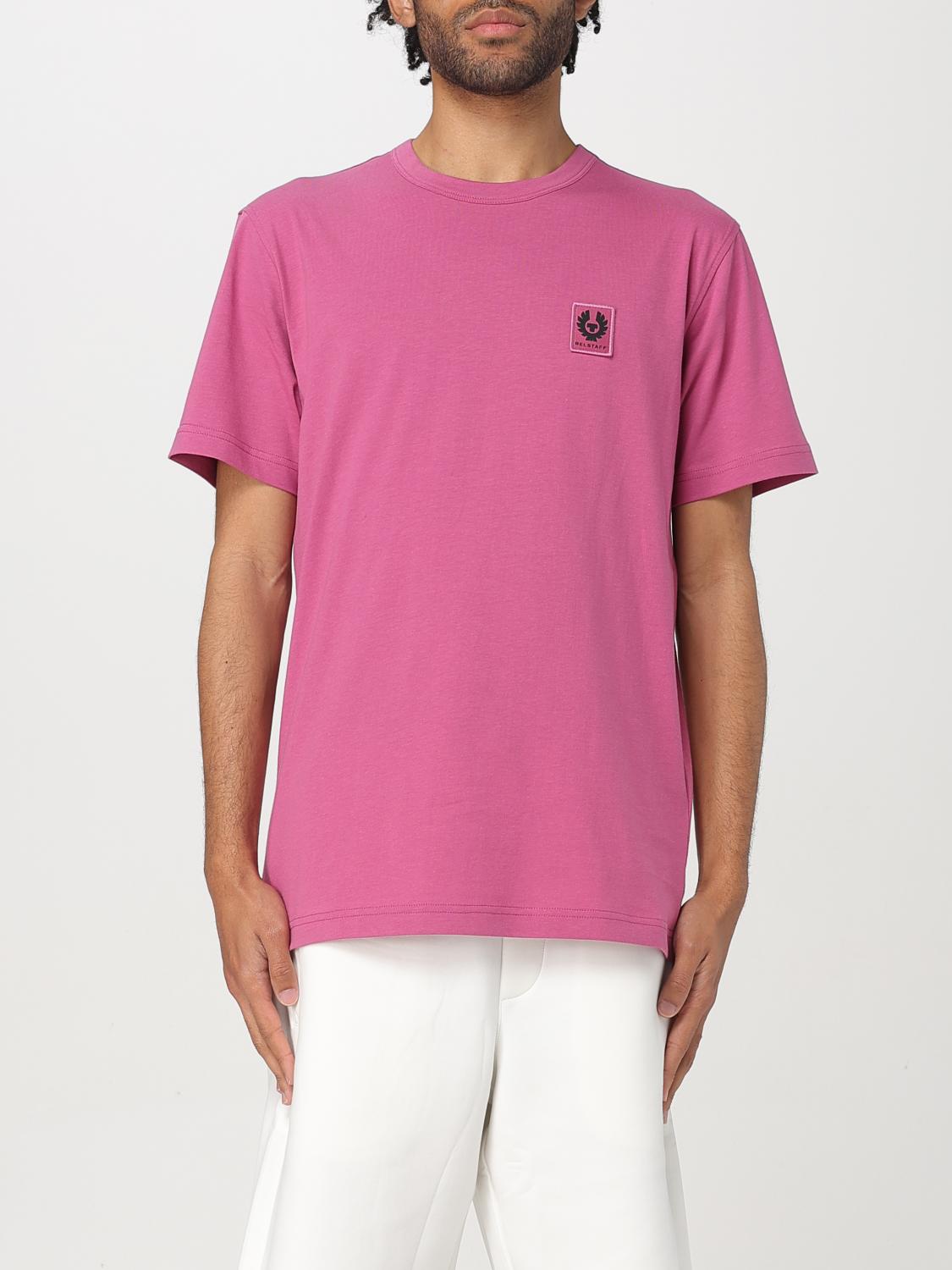 Tシャツ・カットソー BELSTAFF Men T-shirt Red 100055 MAGENTA Men's Cotton Jersey Belstaff T-Shirt in Magenta | Belstaff US