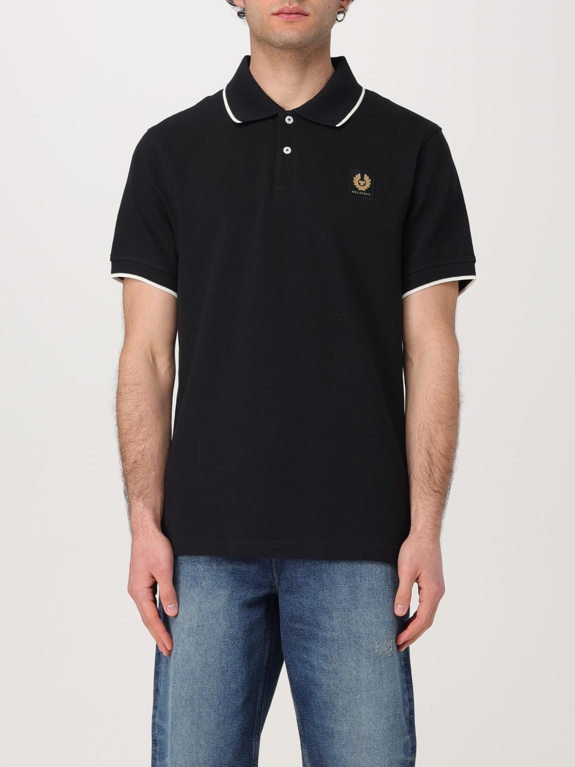 Belstaff Mens Tipped Polo In Black