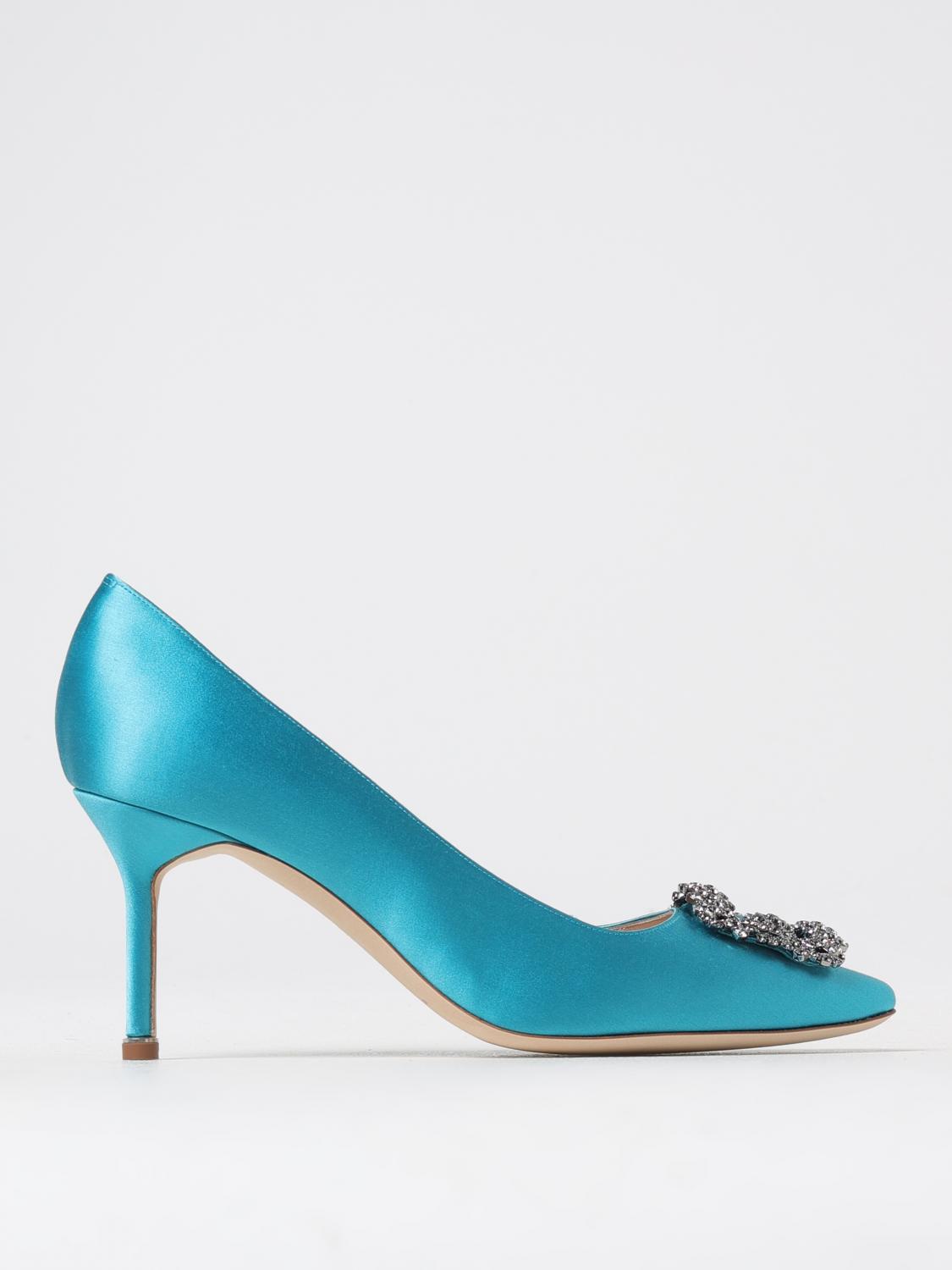 Manolo Blahnik Pumps Woman Color Turquoise In Turquoise