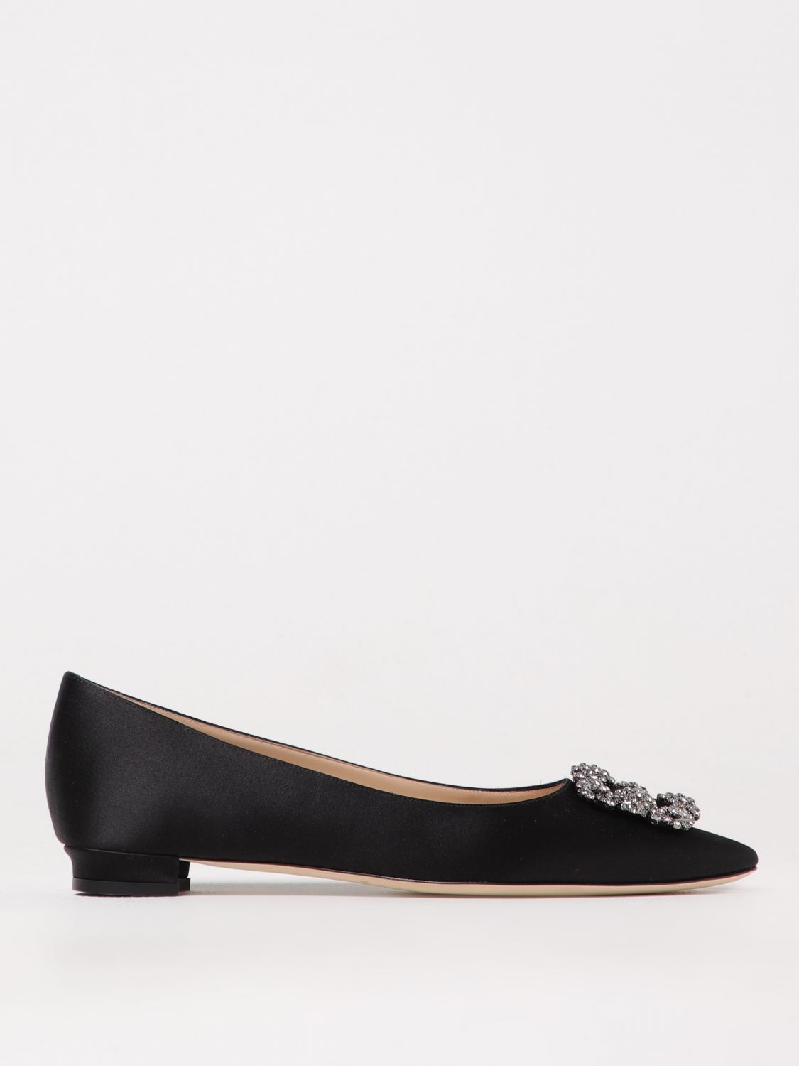 Shop Manolo Blahnik Ballet Flats Woman Color Black