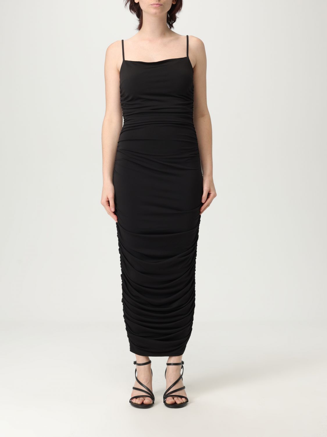 Michael Kors Form-fitting Midi Dress With Spaghetti Straps