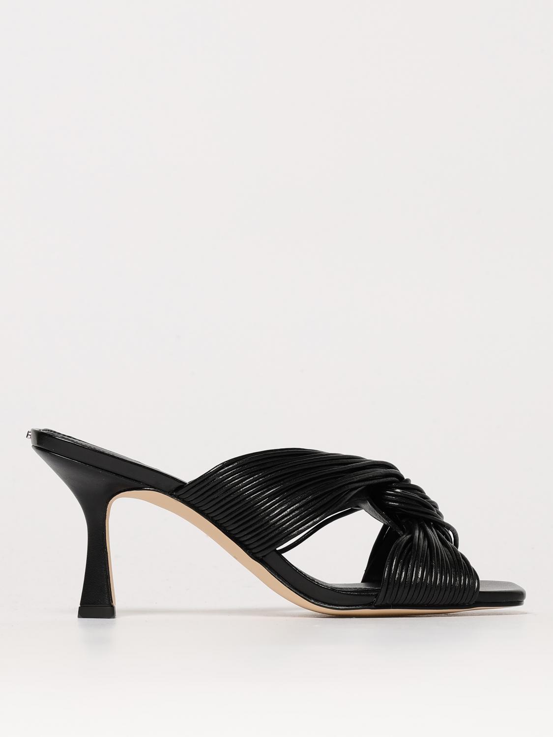 Michael Kors Black Leather Mules With Twisted Strap Detail In Schwarz