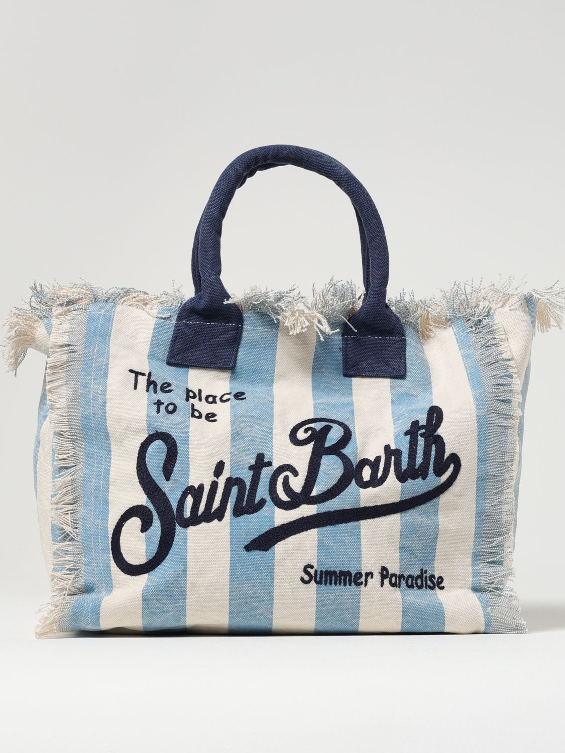 Shop Mc2 Saint Barth Handbag Woman Color Gnawed Blue