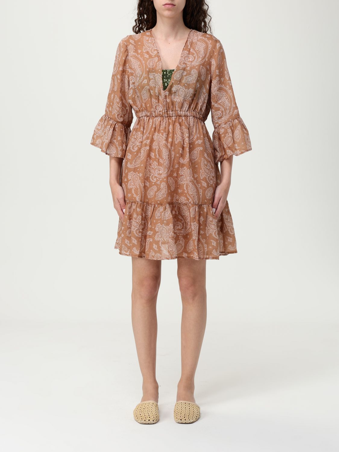 Shop Mc2 Saint Barth Dress Woman Color Brown