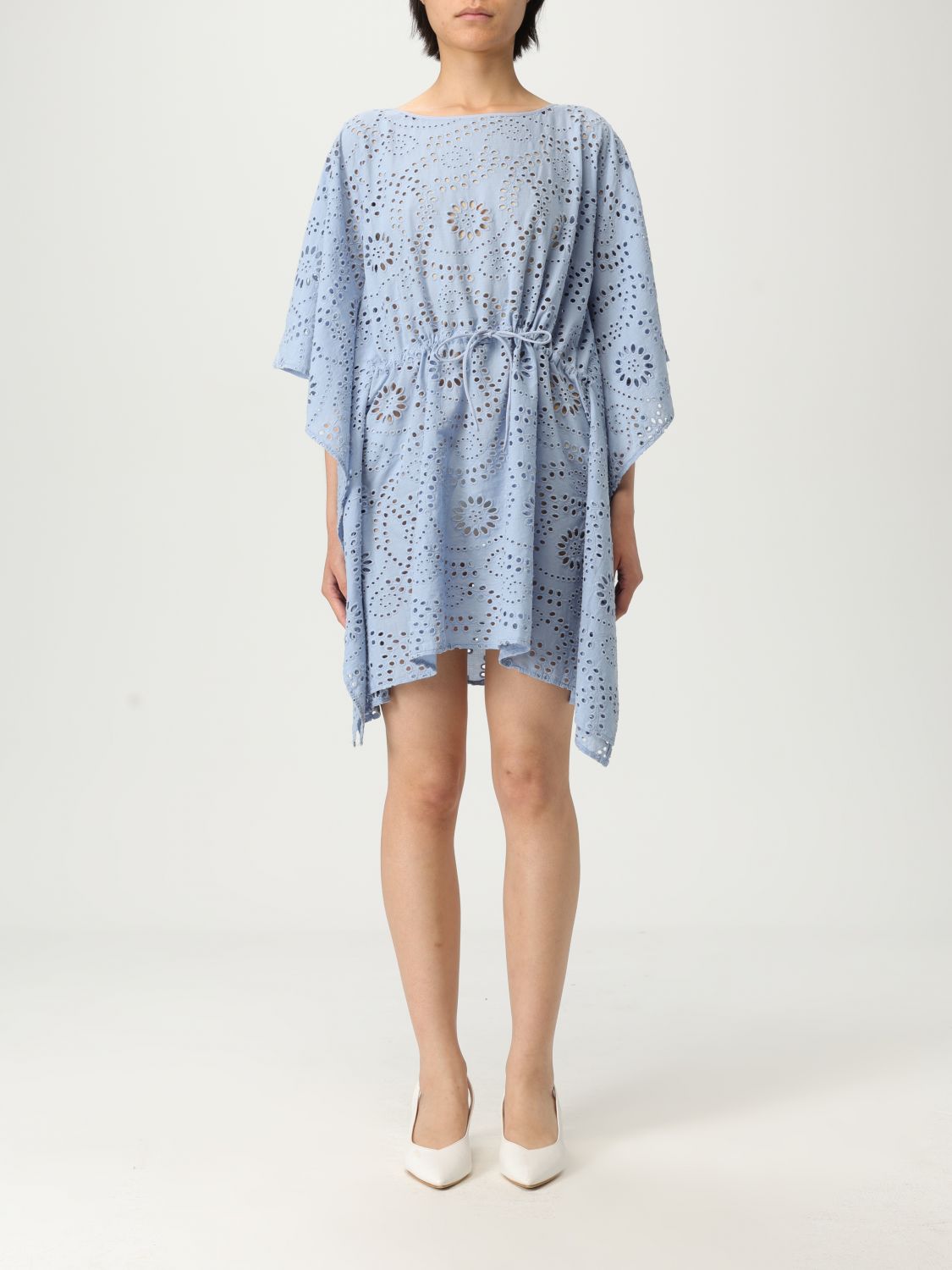 Shop Mc2 Saint Barth Dress Woman Color Gnawed Blue