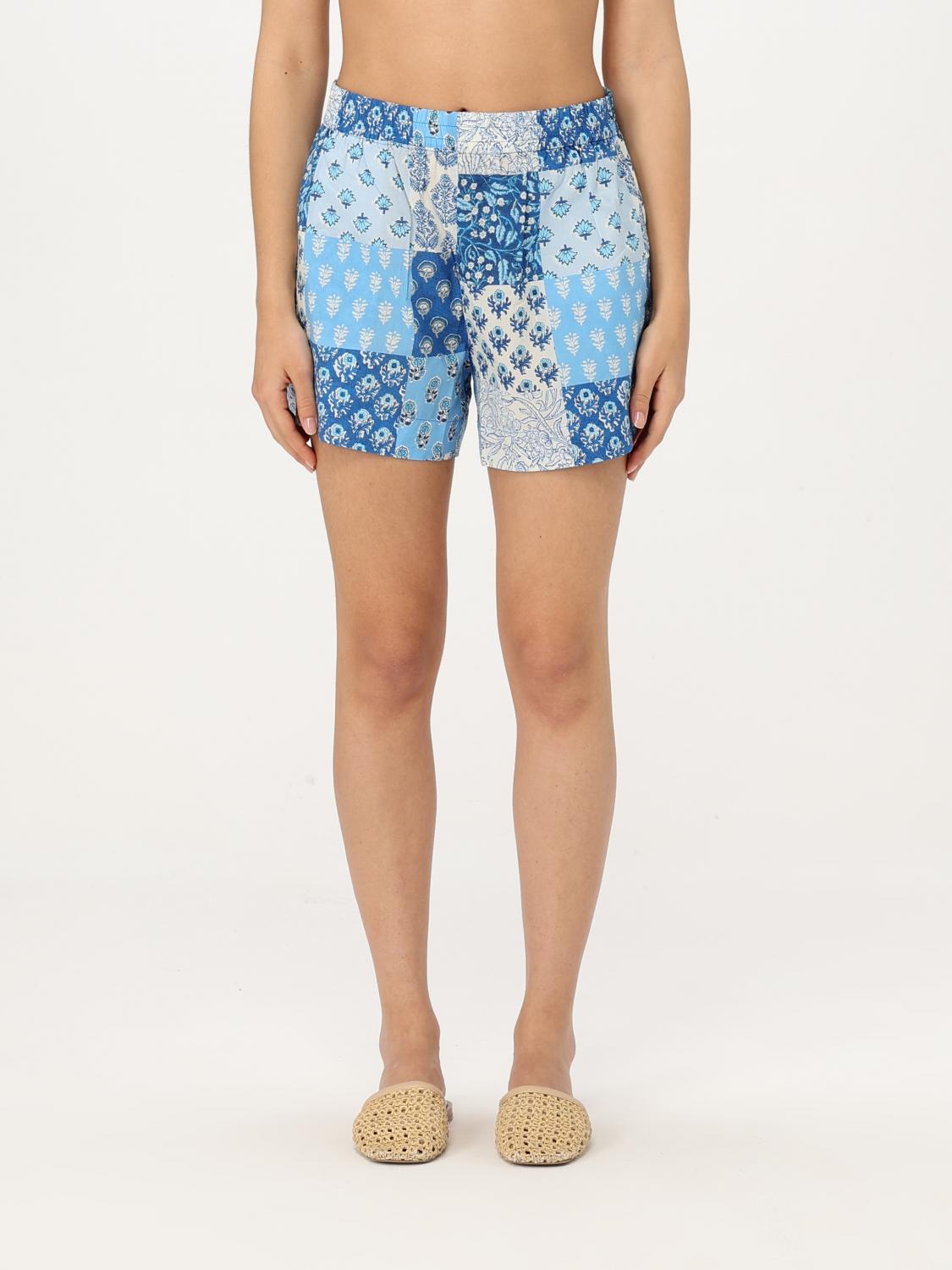 Mc2 Saint Barth Short  Woman Color Gnawed Blue In Gnawed Blue