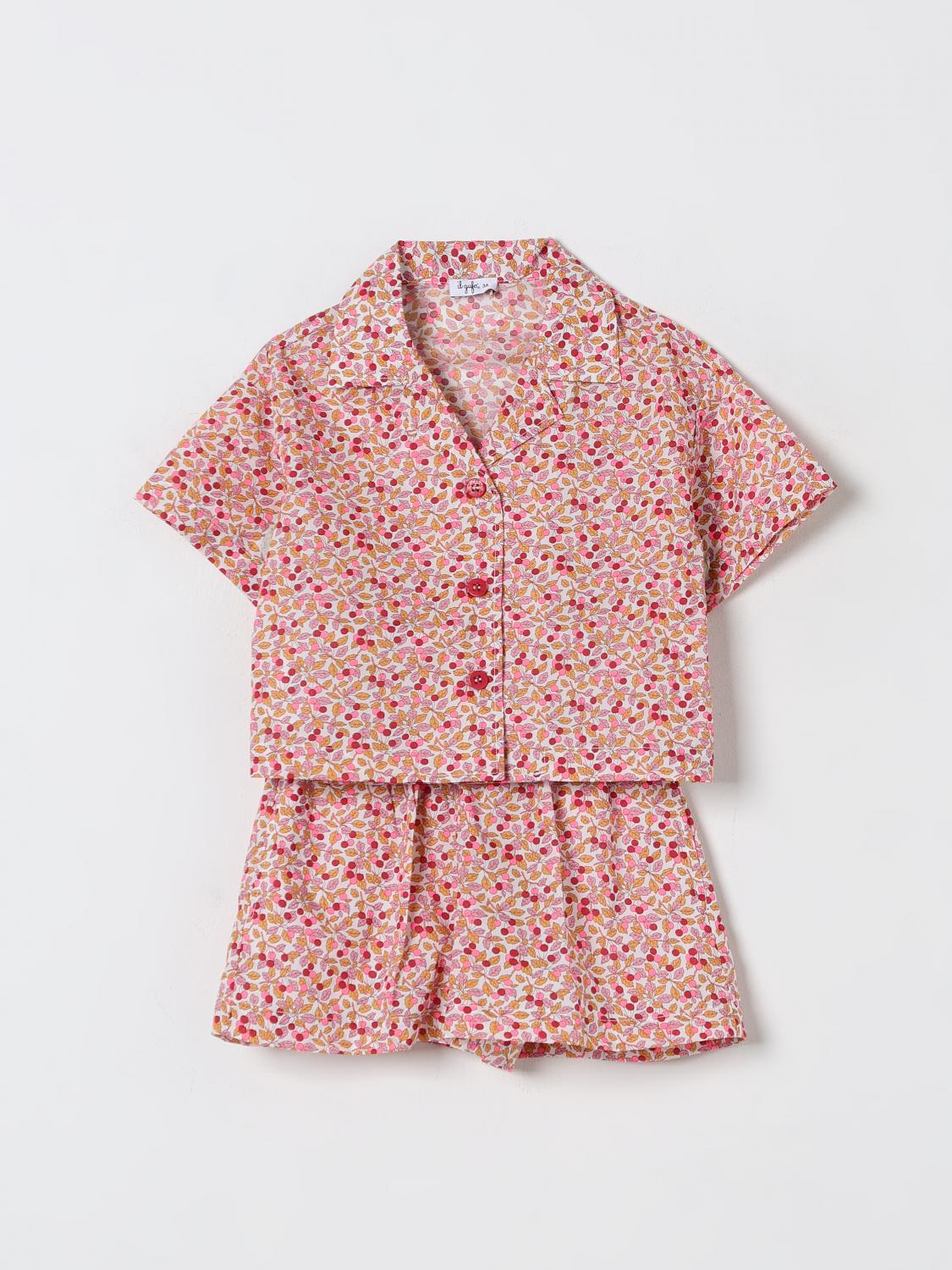 Il Gufo Floral Cotton Shirt And Shorts Set In Apricot