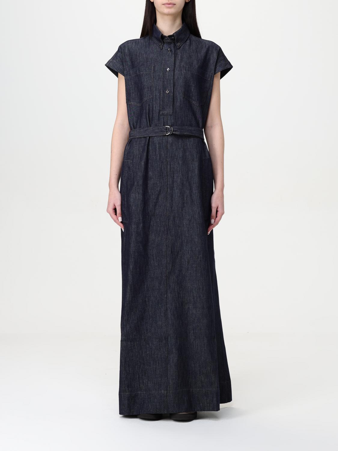 Brunello Cucinelli Dress Woman Color Blue In Blue