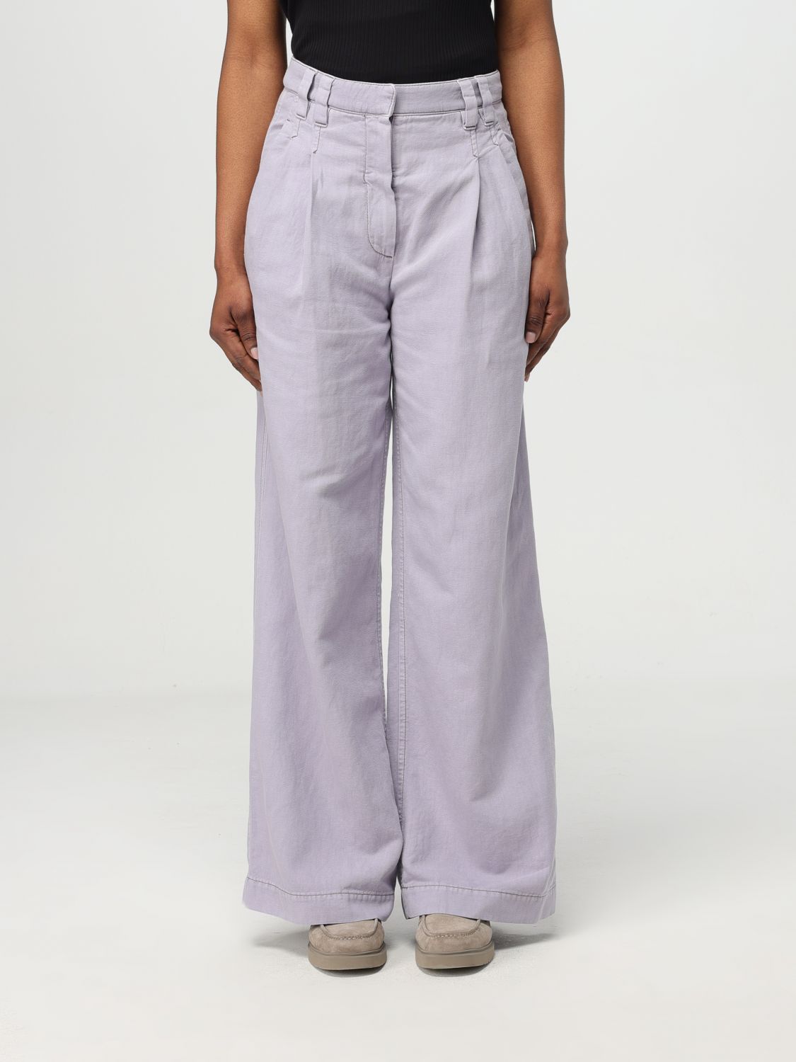 Brunello Cucinelli Pants Woman Color Lilac In Lilac