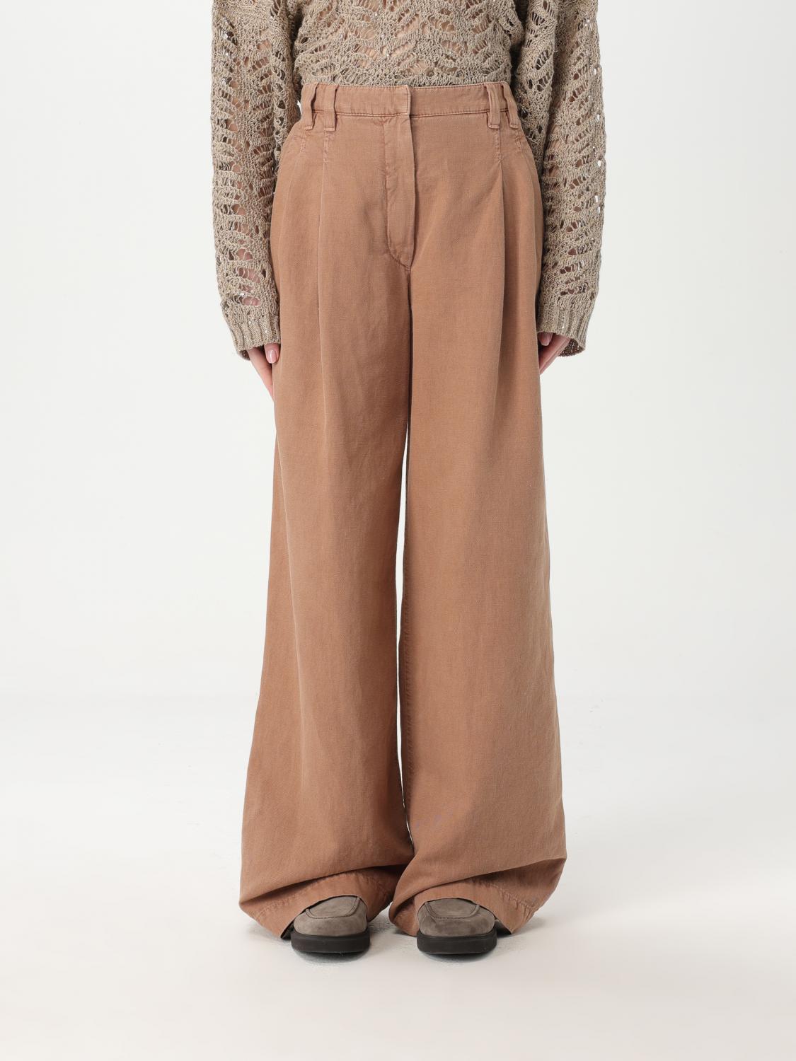 Brunello Cucinelli Pants Woman Color Clay Color In Clay Color