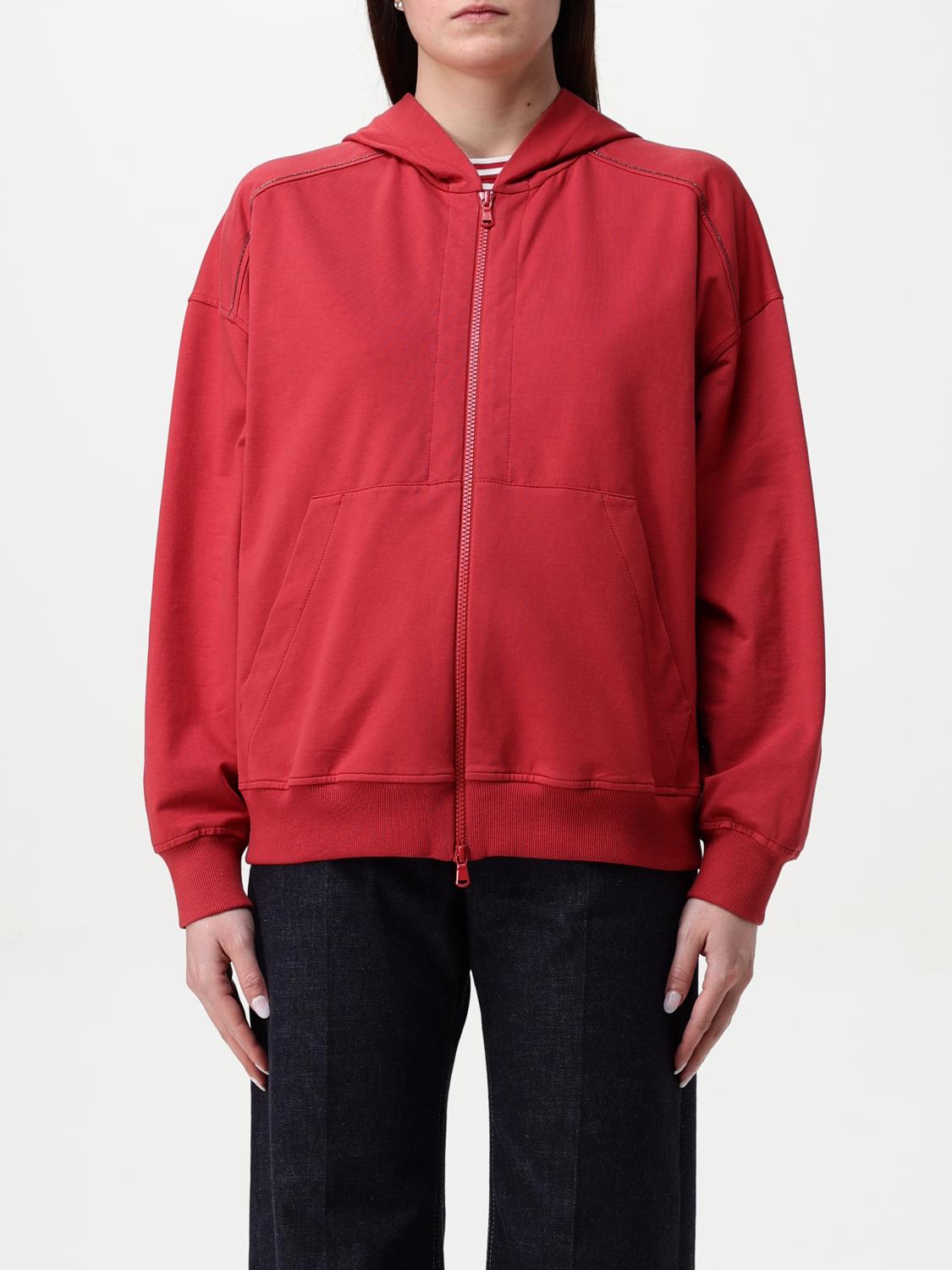 BRUNELLO CUCINELLI BRUNELLO CUCINELLI Sweatshirt Woman color Red　BRUNELLO CUCINELLI スウェットシャツ レディース カラー レッド