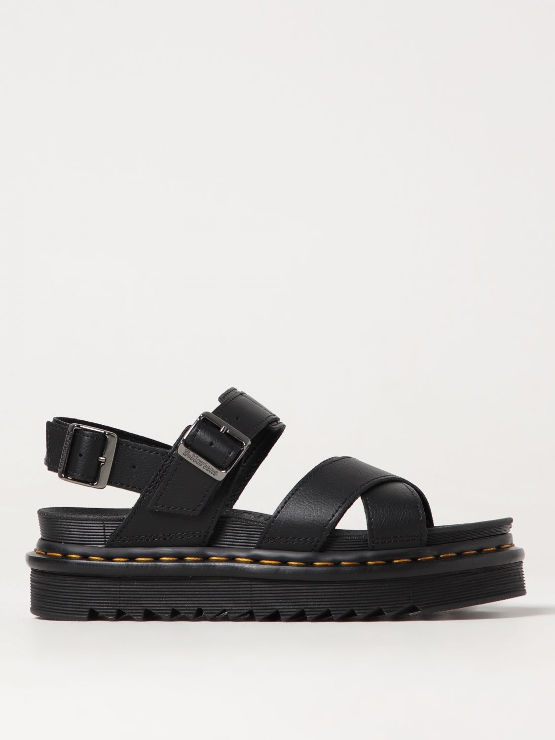 Shop Dr. Martens' Flat Sandals Dr. Martens Woman Color Black