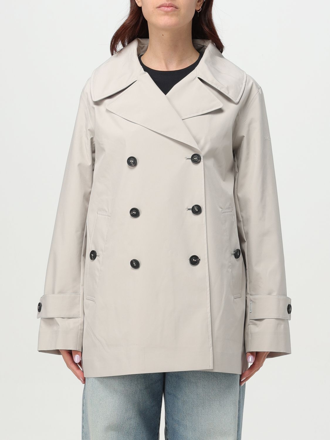Save The Duck Trench Coat Woman Color Yellow Cream In Beige