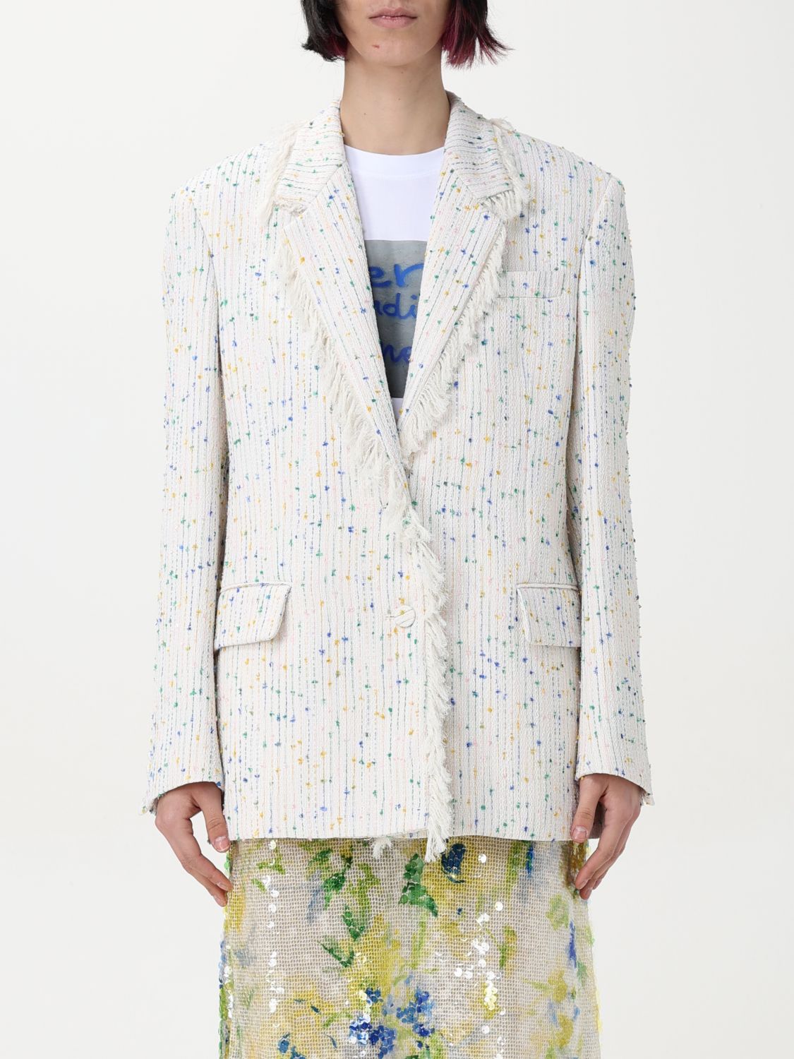 Msgm Blazer Woman Color White In White