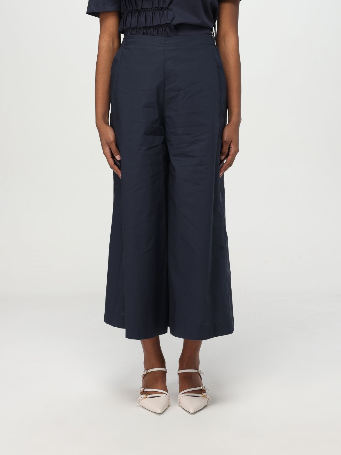 Shop Meimeij Pants Woman Color Blue