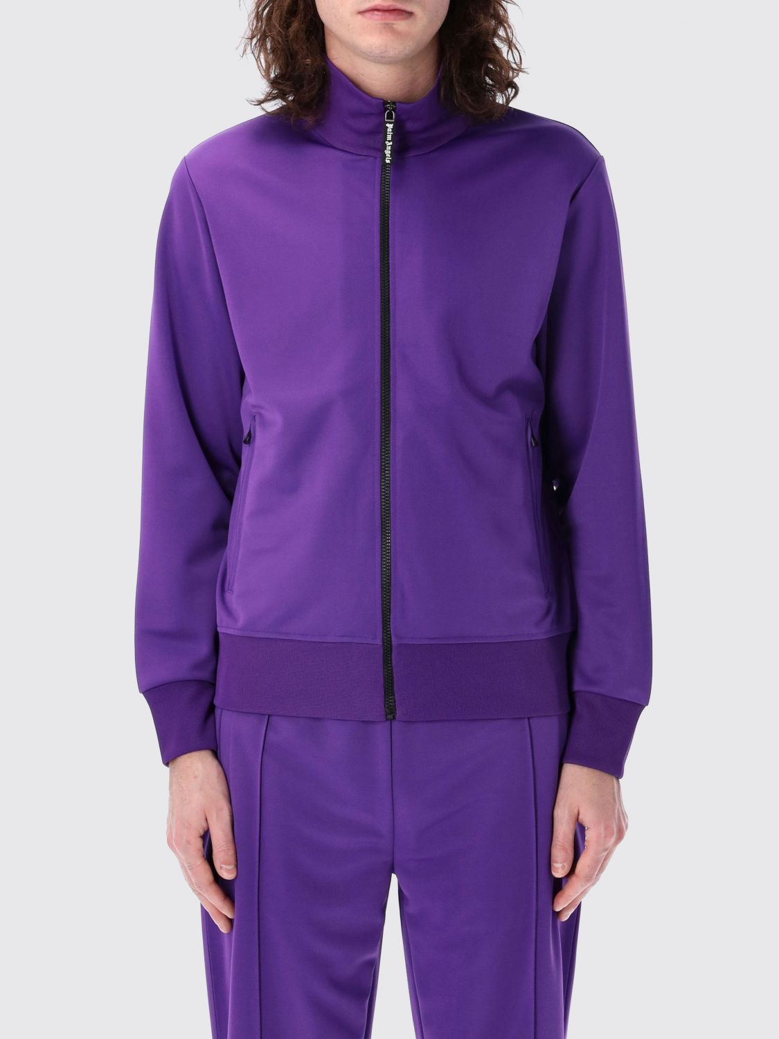 Shop Palm Angels Sweatshirt Men Color Violet