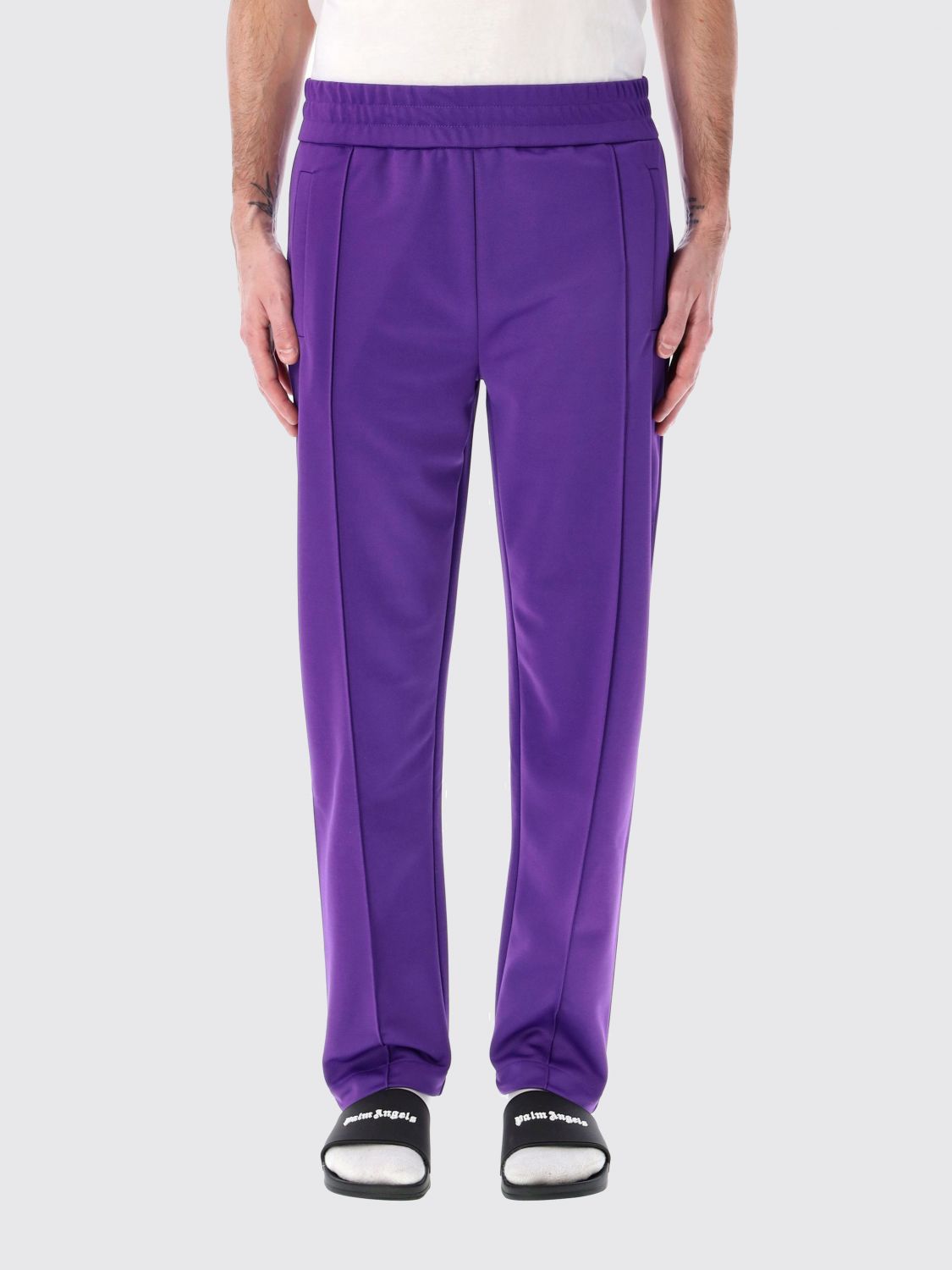 Palm Angels Curved Logo Track Pants In Violet