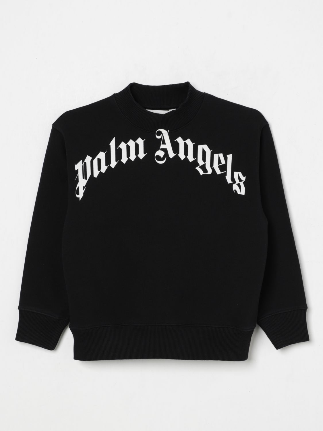 Palm Angels Curved Logo Long-sleeve Jumper In Black