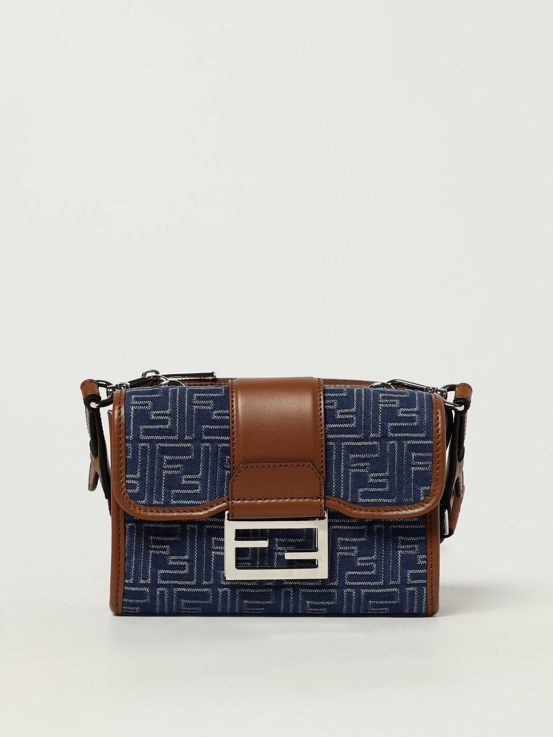 Shoulder Bag FENDI Men color Denim