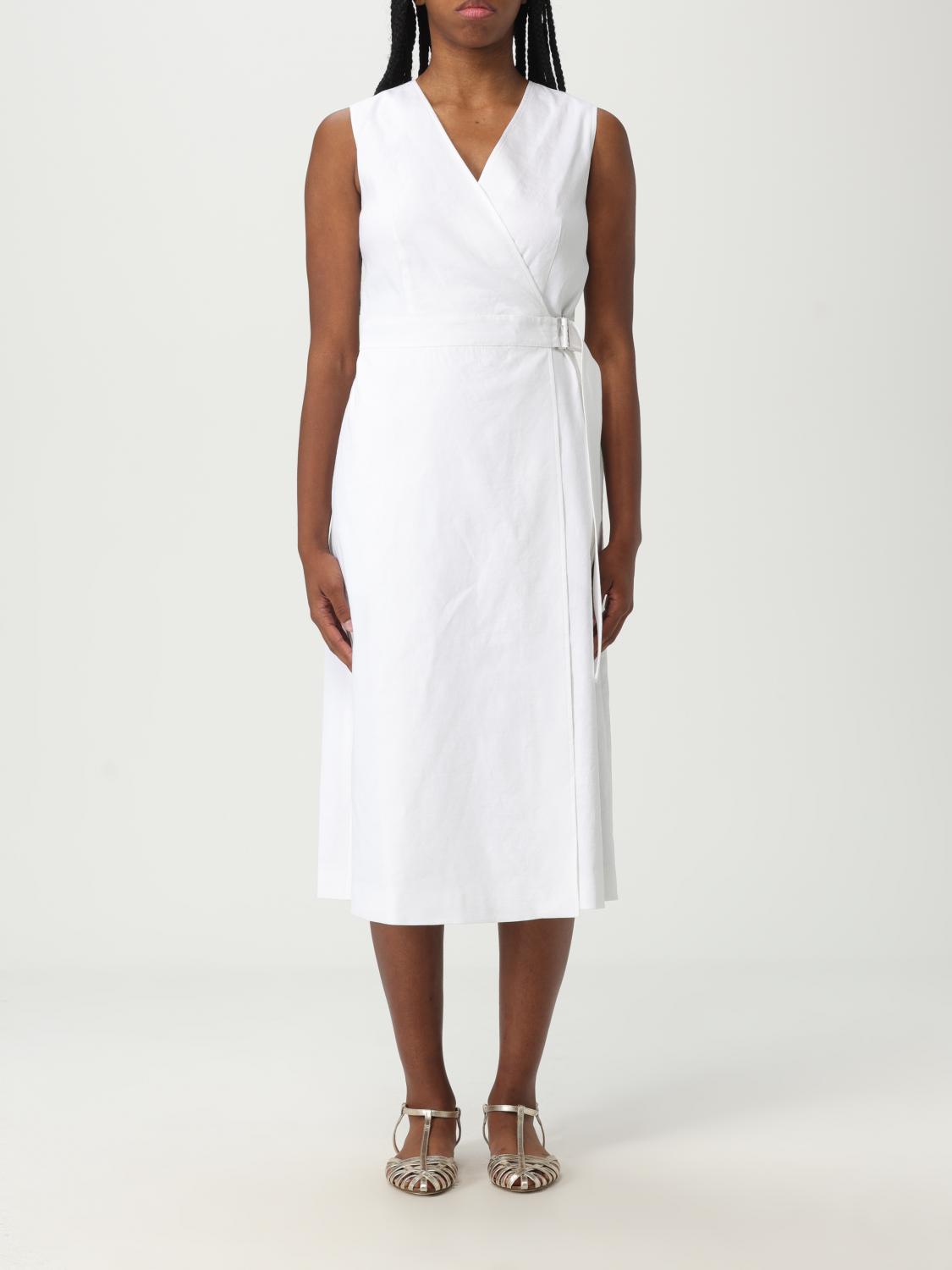 Theory Sleeveless A-line Wrap Dress In Good Linen In White