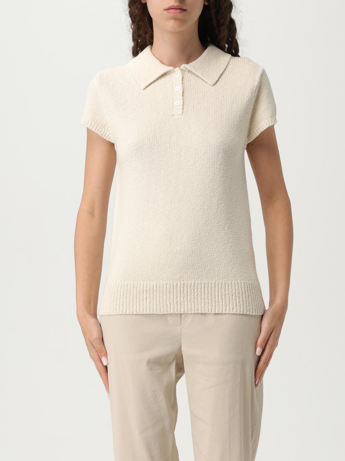 Theory Cap-sleeve Cotton And Merino Wool Polo Top In Neutral