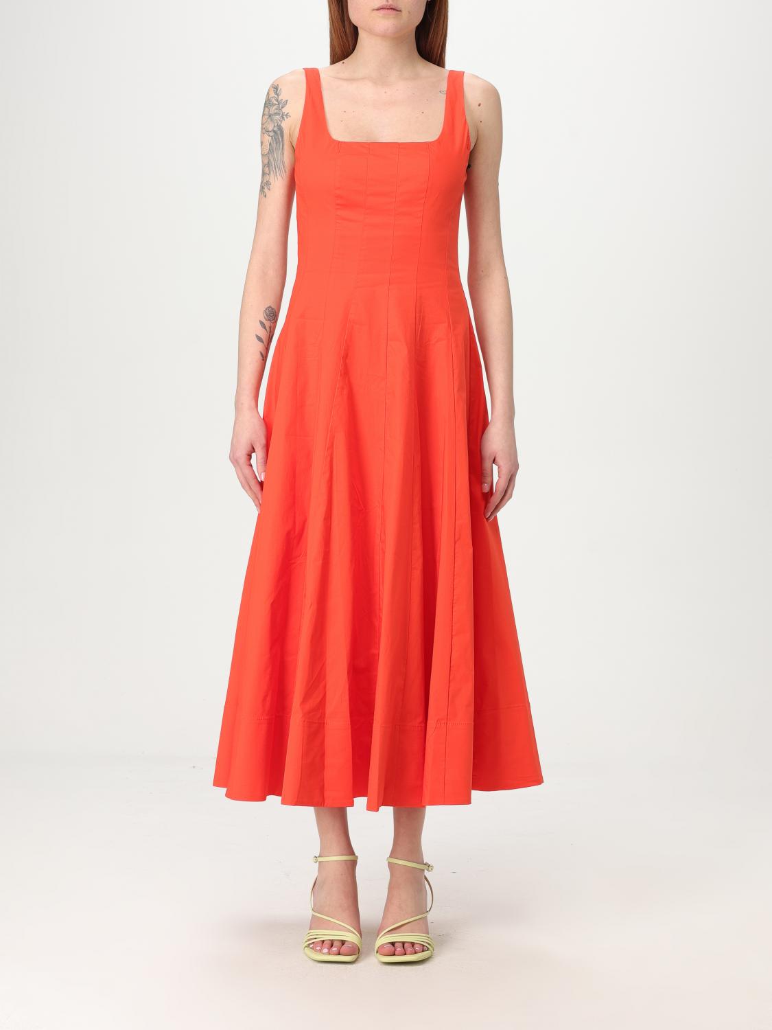 Shop Staud Dress Woman Color Coral