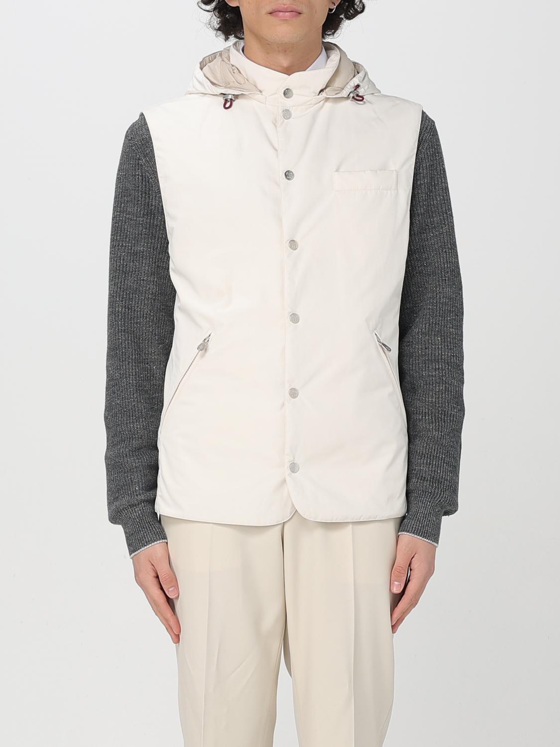 Brunello Cucinelli White Vest In Nylon Blend In White