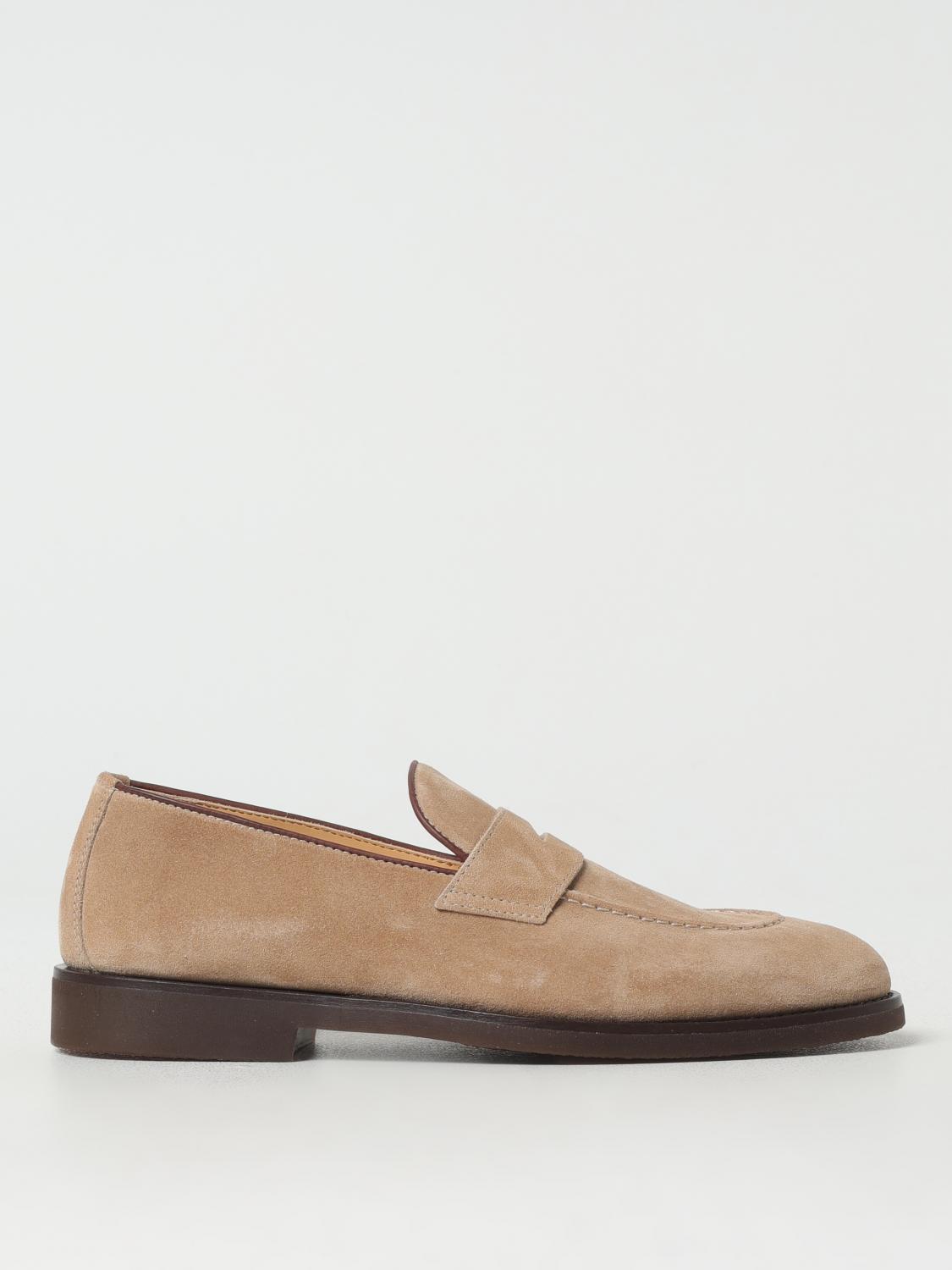 Brunello Cucinelli Beige Calf Suede Mocassins In Neutral