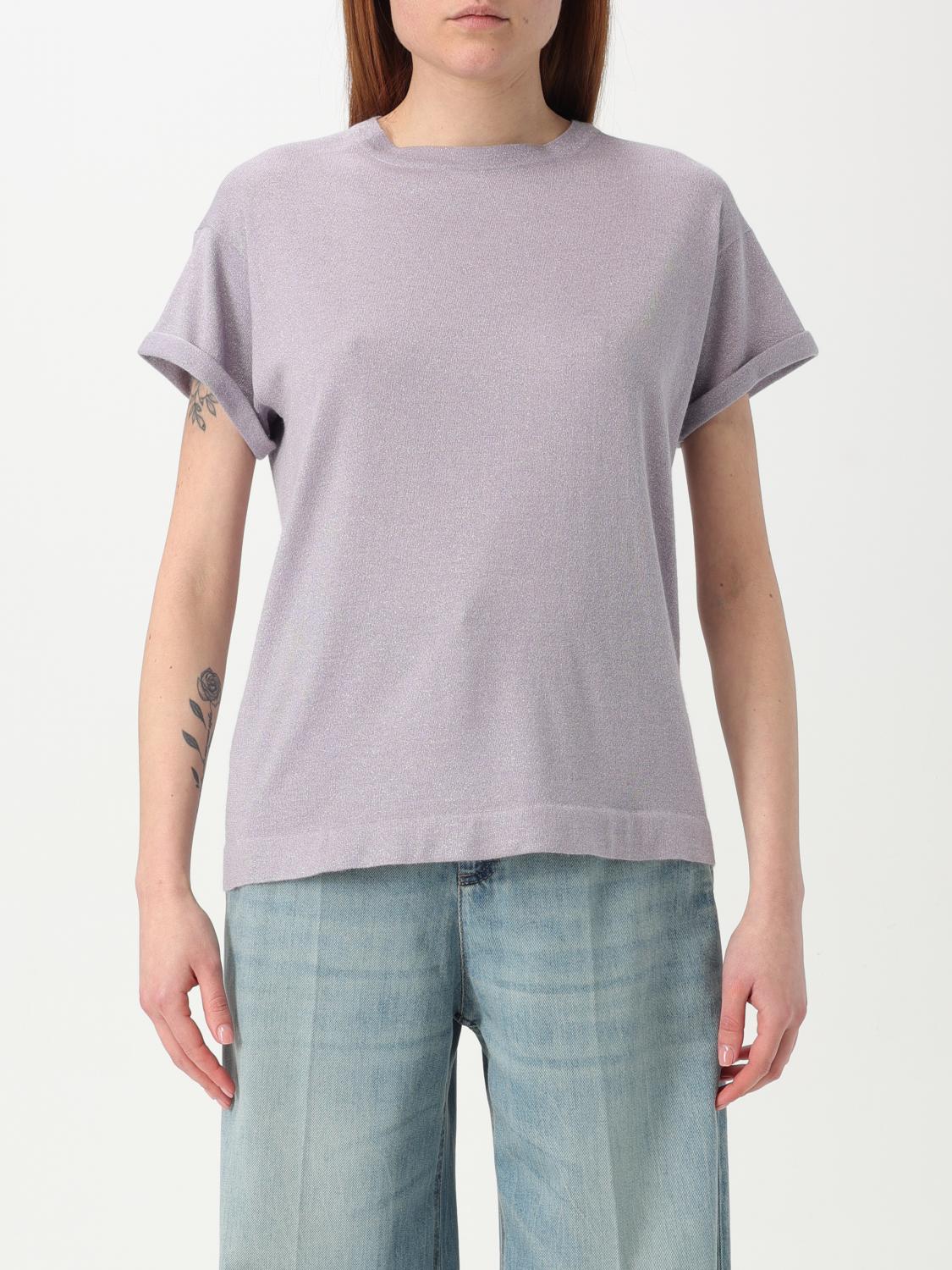 Brunello Cucinelli Cashmere Glitter T-shirt In Purple