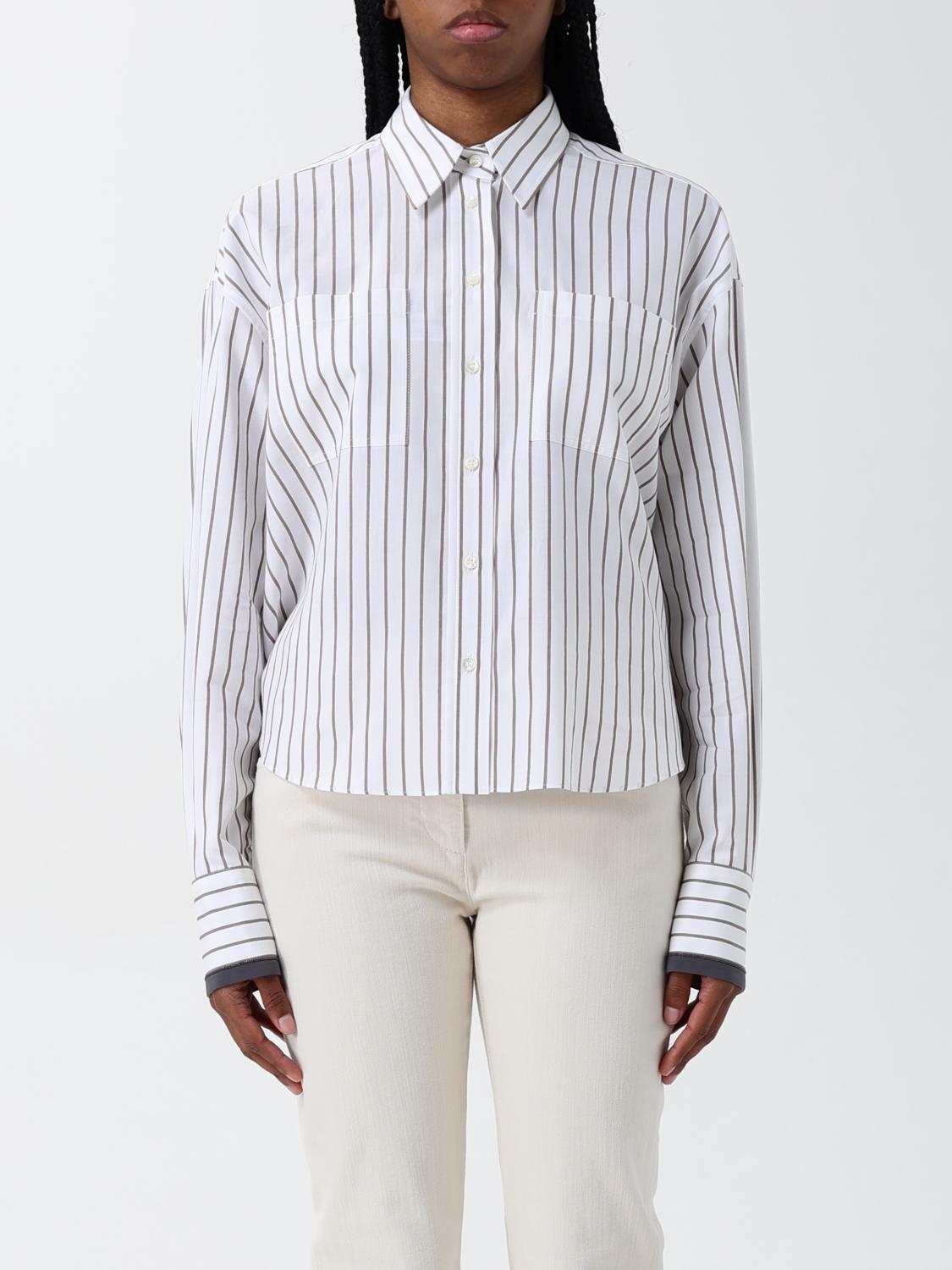 Brunello Cucinelli Hemdbluse Damen Farbe Weiss In Weiss