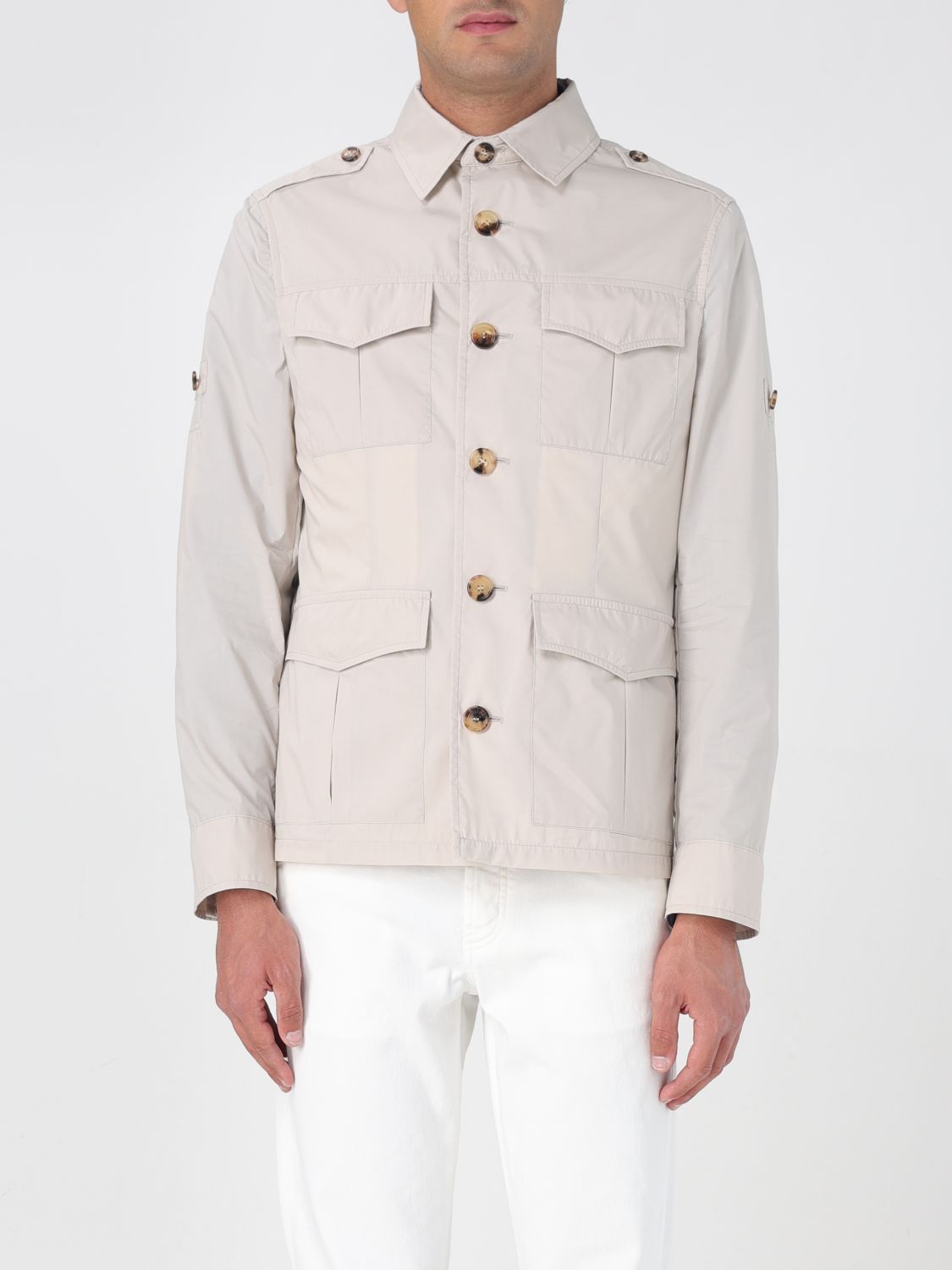 Brunello Cucinelli Ter-repellent Cotton-blend Safari Jacket In Beige