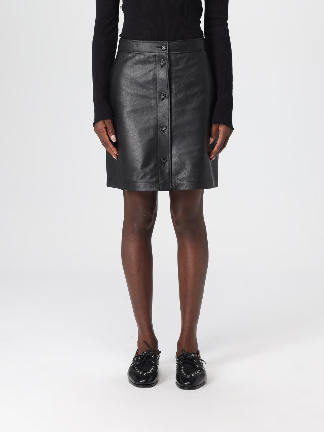 Bally Leather Mini Skirt In Black