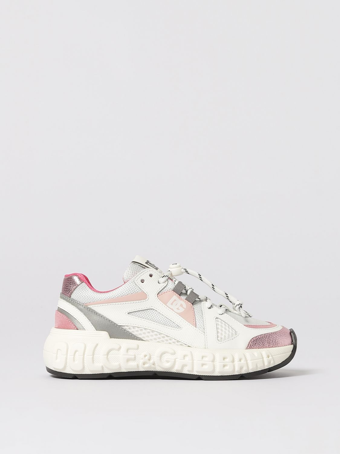 Dolce & Gabbana Mesh-panelled Chunky Sneakers In Gray