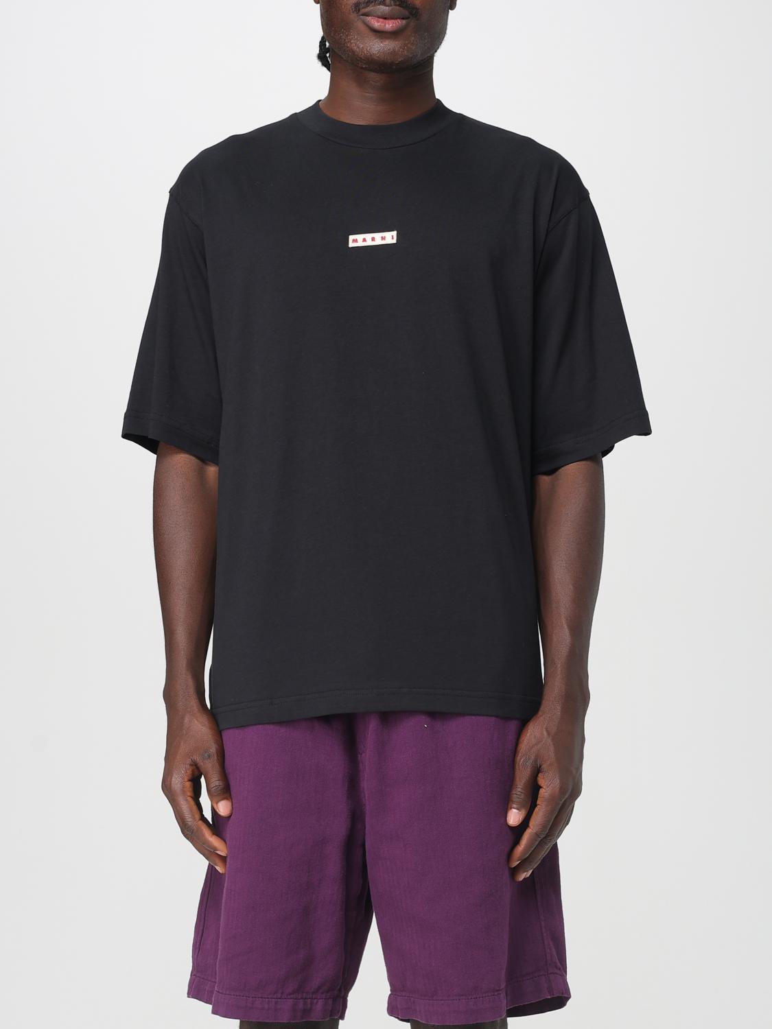 Marni Brand Label T-shirt In Black