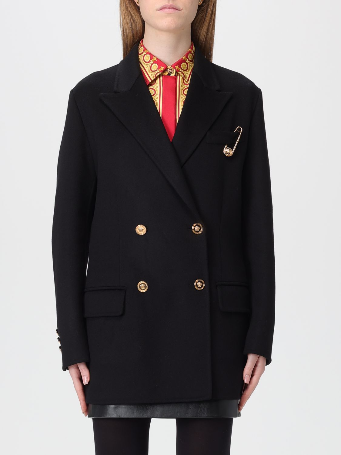 Versace Coat In Black