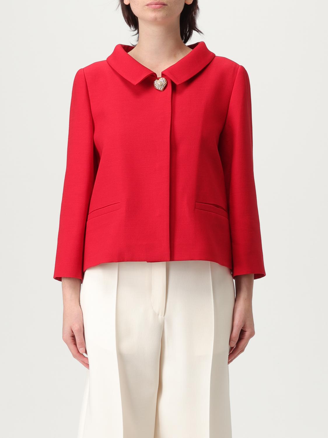 Valentino Womens Paris Heart-button Relaxed-fit Wool And Silk Jacket